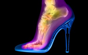 Turvey experimented by photographing his wife’s foot in a high-heeled shoe.